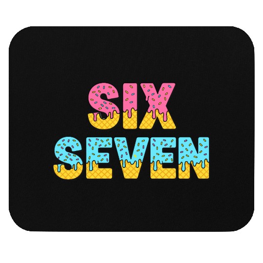 67 Six Seven Meme Funny Ice Cream Drip Waffle Cone Mouse Pads