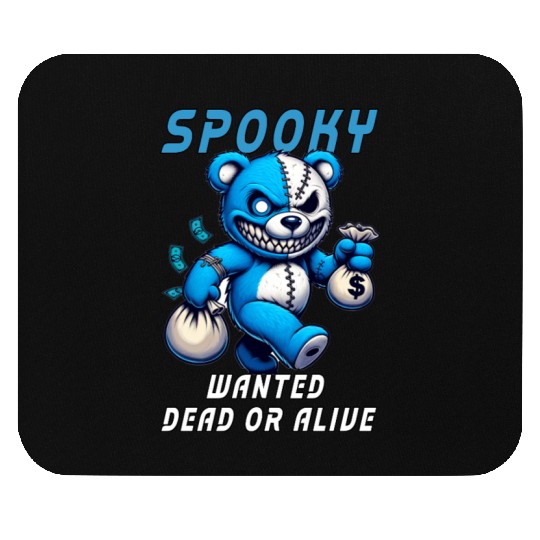 Spooky Teddy Bear Wanted Dead or Alive Halloween Mouse Pads