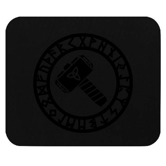 Thors Hammer, Runes, Triquetra, Mjolnir, Pagan Mouse Pads