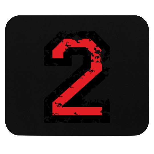 Number 2 (Distressed Red) Mouse Pads