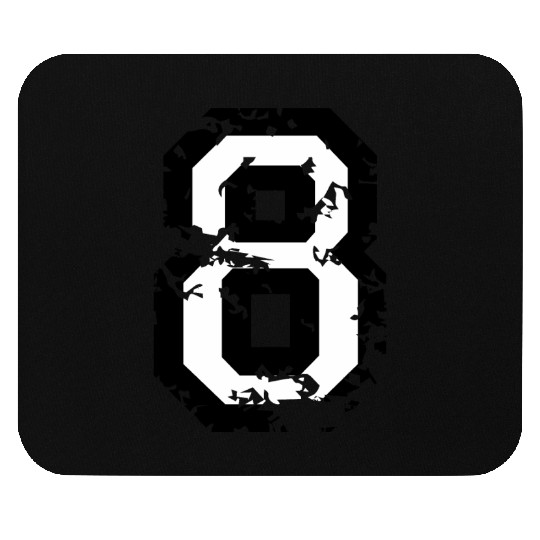 Number 8 (Distressed White) Mouse Pads