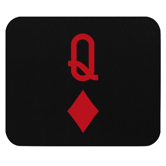 Queen of Diamonds Red Playing Card Mouse Pads