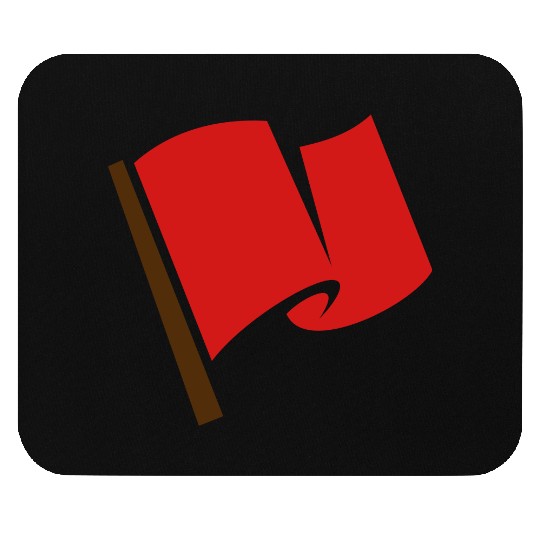 Waving Red Flag Mouse Pads