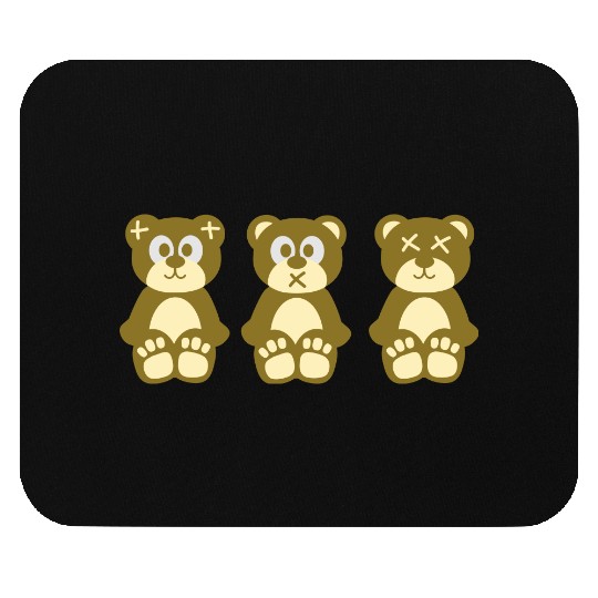 Three wise monkeys teddy bears Mouse Pads