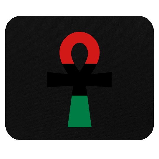 Red, Black & Green Ankh Mouse Pads