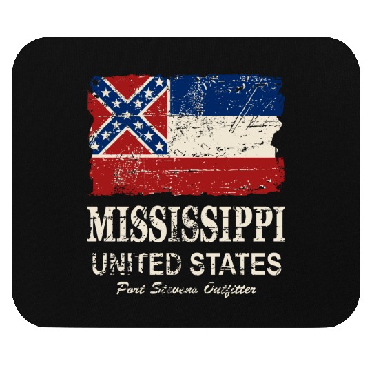 Mississippi Flag - Vintage Look Mouse Pads