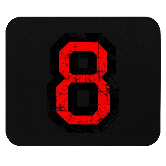 Number 8 (Distressed Red) Mouse Pads