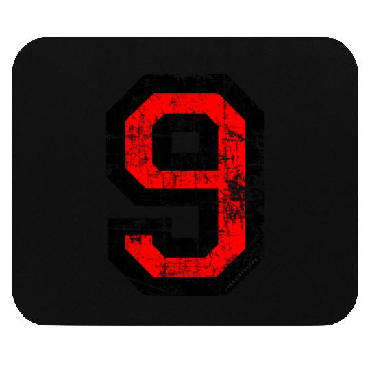 Number 9 (Distressed Red) Mouse Pads