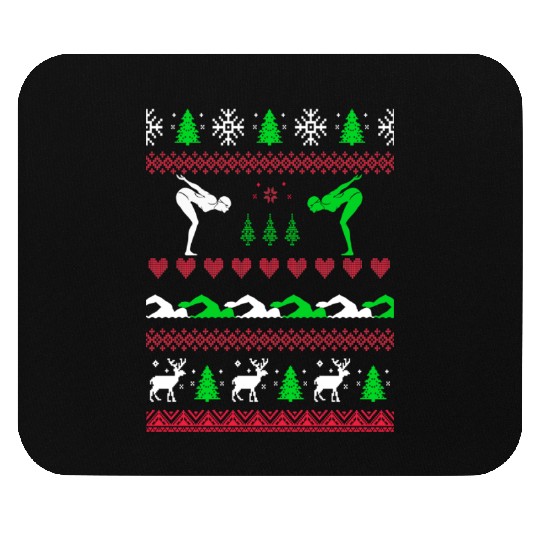Swimmer Chirstmas Sweater Mouse Pads