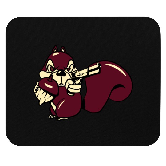 Squirrel witty nut gun Mouse Pads