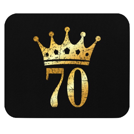 70th Birthday & Anniversary Crown (Golden-Yellow) Mouse Pads