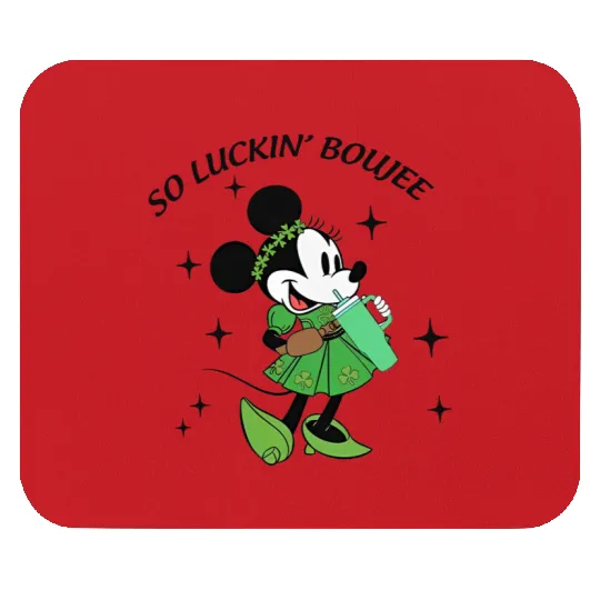 Minnie So Luckin Boujee Mouse Pads, Lucky Minnie, Disney St Patricks Day