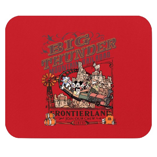 Vintage Disney Big Thunder Mountain Railroad Mouse Pads | Funny Mickey & Friends Mouse Pads | The Wildest Ride In The Wilderness Mouse Pads