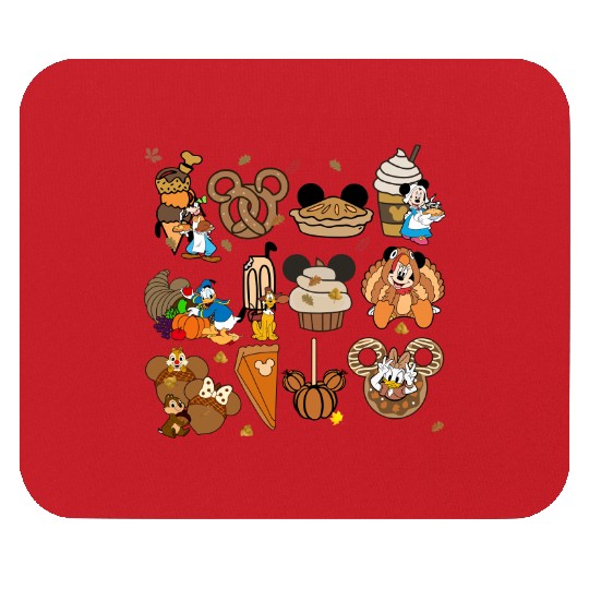 Disney Thanksgiving Mouse Pads, Disney Fall Vibes Mouse Pads, Mickey Mouse Pumpkin Drink Mouse Pads