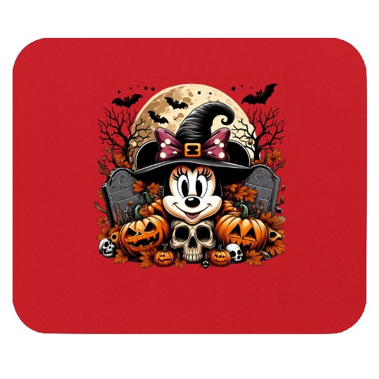 Minnie Mouse Halloween Mouse Pads, Minnie Pumpkin Mouse Pads, Disney Spooky