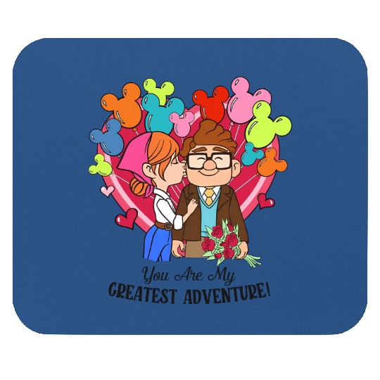 Retro Carl and Ellie Disney Balloon Mouse Pads, You're My Greatest Adventure, Disney Up Valentine's Day Mouse Pads