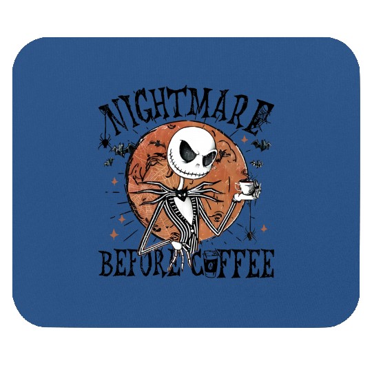 Jack Skellington Nightmare Before Coffee Mouse Pads, Disney Halloween Mouse Pads