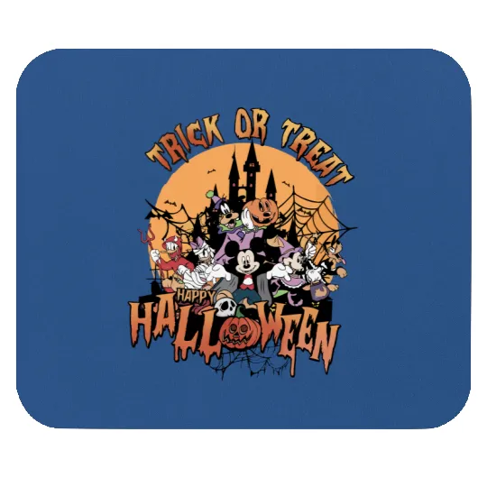 Retro Trick or Treat Disney Halloween Mouse Pads, Vintage Disney and Bella Mouse Pads