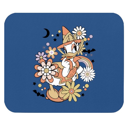 Daisy Duck Floral Halloween Mouse Pads, Vintage Disney Halloween Mouse Pads