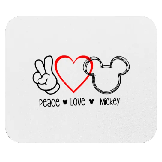 Peace Love Mickey Mouse Adult Mouse Pads- Disney Trip - Vacation Mouse Pads