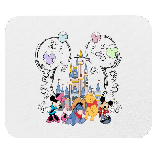 Retro Disney Magic Kingdom Mouse Pads, Disney Friends Mouse Pads