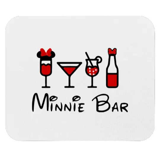 Minnie Bar Mouse Pads, Disney Mouse Pads, Drinking Mouse Pads, Drinking Around the World Mouse Pads