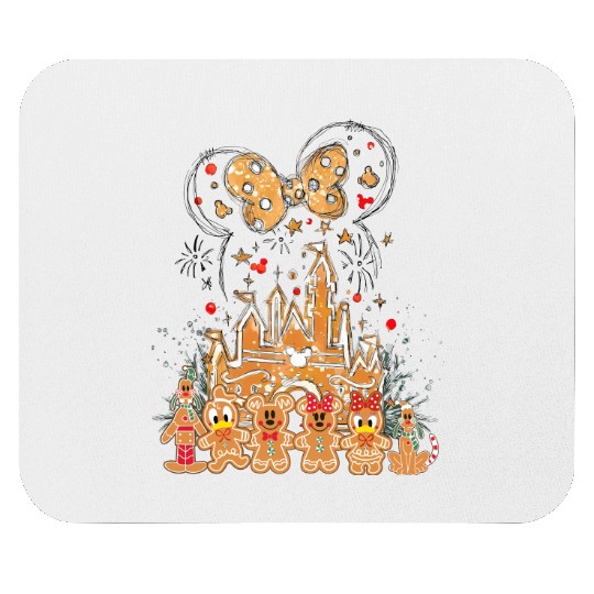 Gingerbread Disney Mouse Pads, Gingerbread Mickey Mouse Pads, Mickey and Friends Christmas Mouse Pads, Disney Castle Mouse Pads