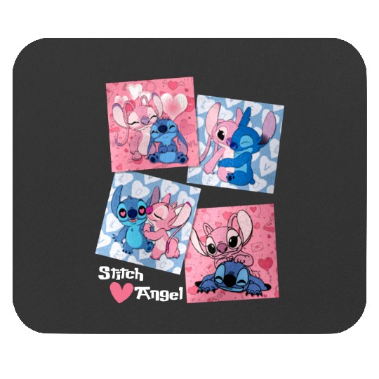 Stitch And Angel Valentine Mouse Pads, Stitch Valentine Mouse Pads, Disney Stitch Mouse Pads
