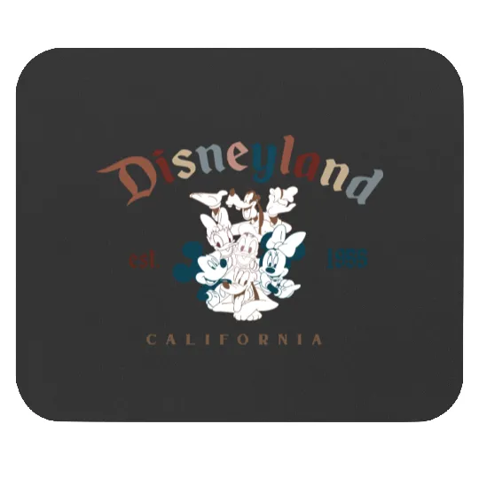 Vintage Disneyland Est 1955 California Comfort Mouse Pads, Disneyland 1955 Mouse Pads, Mickey And Friends