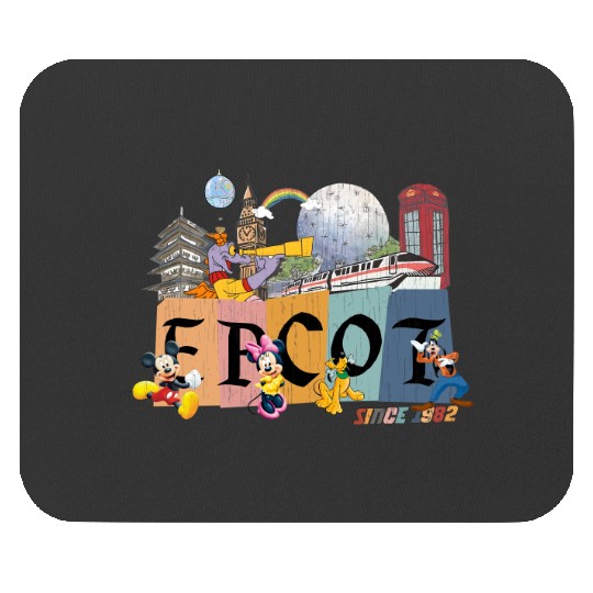 Epcot Mouse Pads, Vintage Epcot 1982 Mickey And Friends Mouse Pads, Disneyworld Family Mouse Pads