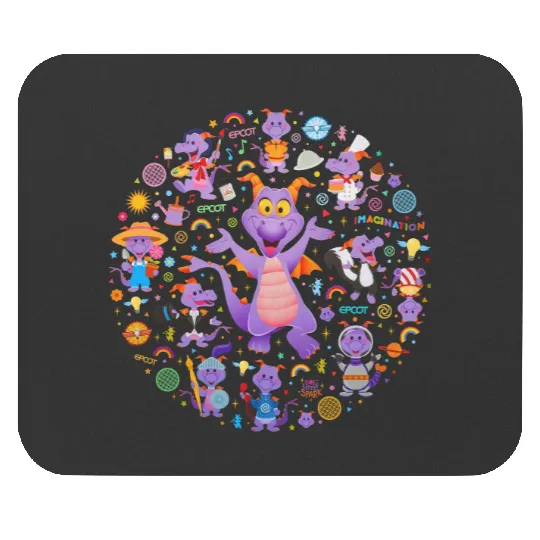 Disney Epcot Figment Mouse Pads, Epcot Figment Mouse Pads, Floral Epcot Mouse Pads