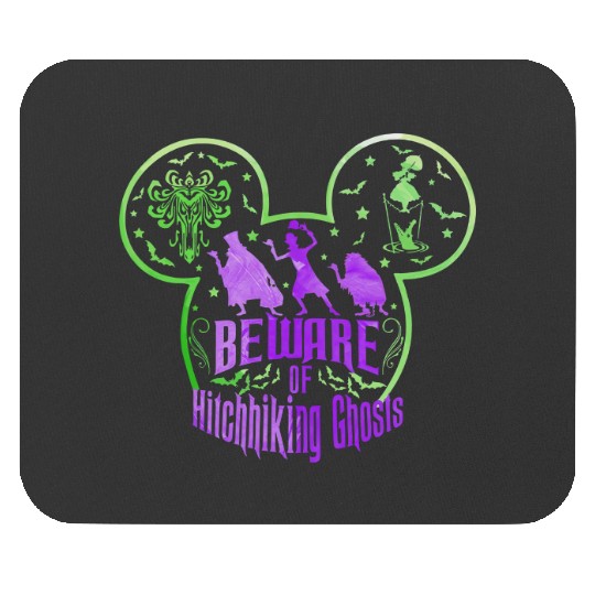 Beware Of Hitchhiking Ghosts Halloween Mouse Pads, Disney Haunted Mansion