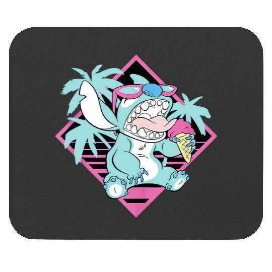 Stitch Ice Cream Retro 90s Beach Mouse Pads, Disney Stitch Mouse Pads