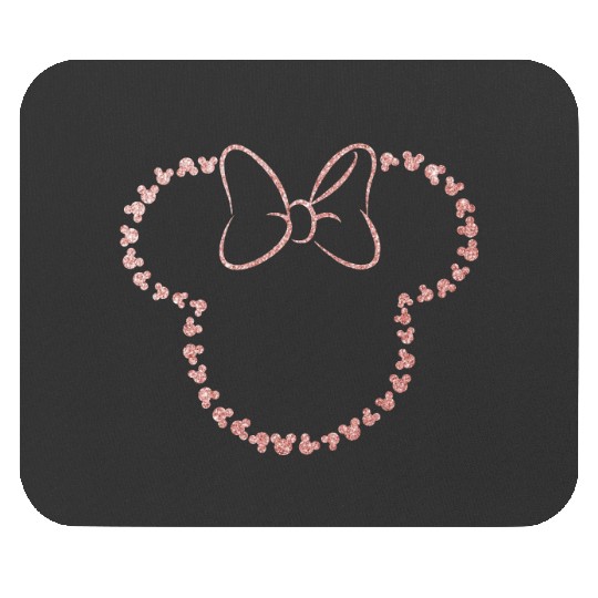 Glitter Rose Gold Minnie Mouse Pads, Disney Mouse Pads, Minnie Ear Mouse Pads