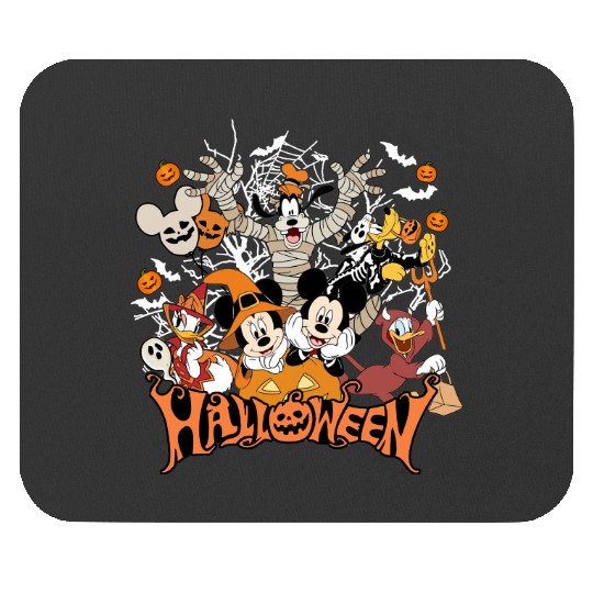 Discover Mickey Halloween Mouse Pads, Mickey and Friends Halloween Mouse Pads, Vintage Disney Mouse Pads, Halloween Group Mouse Pads