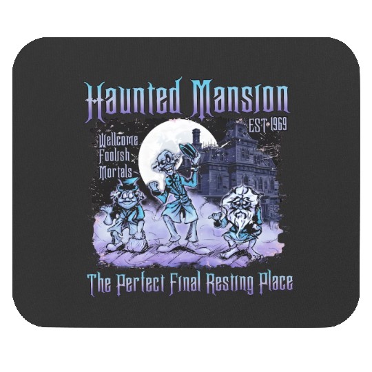 Retro Disneyland Haunted Mansion Mouse Pads, Disneyland Halloween Mouse Pads, Disneyworld Mouse Pads, Disney Halloween Trip Mouse Pads, Disney Family Mouse Pads