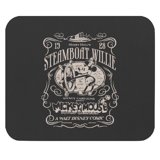 Mickey Steamboat Willie Classic 1928 Disney 100th Bella Mouse Pads Gildan Mouse Pads Unisex