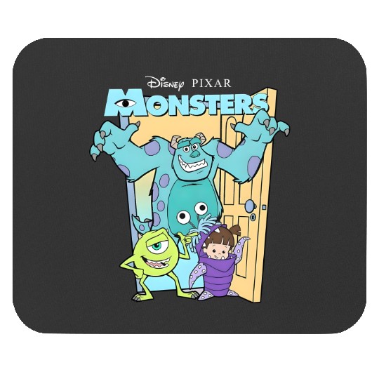 Retro Disney Pixar Monsters Inc. Mike Sully Boo Group Poster Mouse Pads, Family Matching