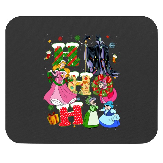 Disney Sleeping Beauty Christmas Vintage Mouse Pads, Princess Aurora HoHoHo Christmas Mouse Pads