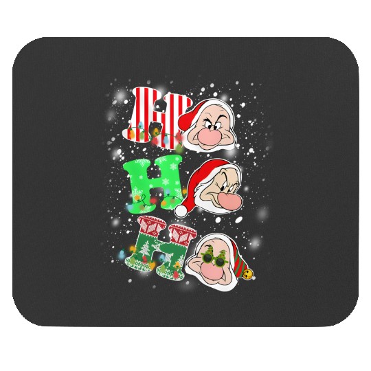 Ho Ho Ho Grumpy Dwarf Christmas Light Mouse Pads, Snow White and Seven Dwarfs Disneyland Mouse Pads