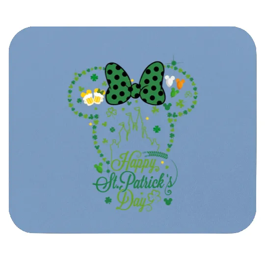 Happy St Patricks Day Disney Mouse Pads, Patricks Mouse Ears Castle Mouse Pads, Disney St Patty's Day