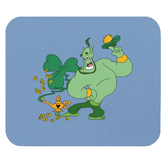 Genie Aladdin with Shamrock Mouse Pads, Disney St Patrick's Day Mouse Pads