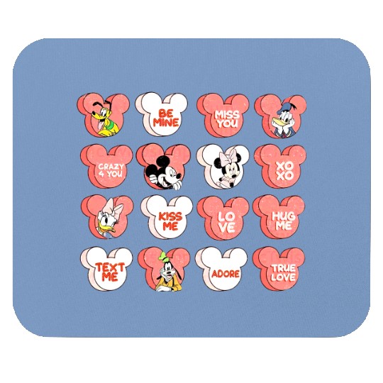 Mickey Heart Conversation Valentine's Day Mouse Pads, Disney Valentine Mouse Pads