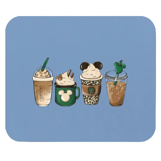 Starbucks And Disney Mouse Pads, Disney Coffee Mouse Pads, Mickey Mouse Head Mouse Pads
