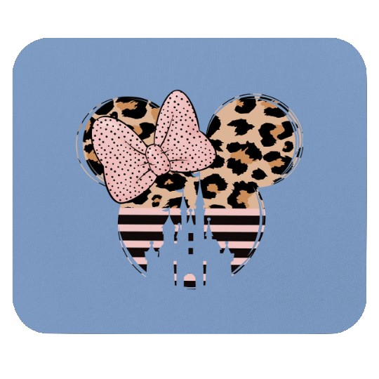 Minnie castle Mouse Pads,Disneyworld Mouse Pads, Minnie Ear Mouse Pads,Leopard cheetah print
