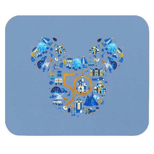 Disney 50th Anniversary Mouse Pads, Mickey Ears Disneyworld Mouse Pads, 50th Disney Celebration Mouse Pads