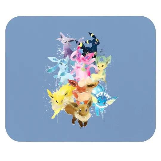 Mouse Pads Black Man Woman Child Evoli Eevee Evolutions