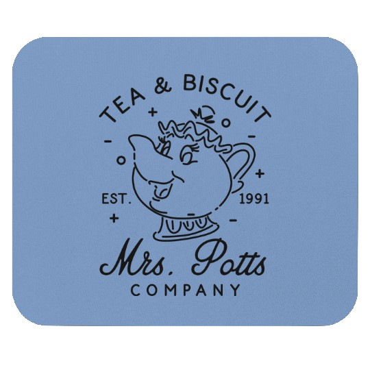 Mrs Potts Tea & Biscuit Company Est 1991 Mouse Pads / Retro Beauty And The Beast Disney Mouse Pads
