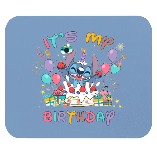Disney Stitch Birthday Mouse Pads, Its My Birthday, Disney Birthday Mouse Pads, Family Birthday Mouse Pads, Birthday Crew Mouse Pads