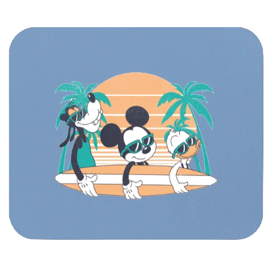 Disney Mickey and Friends Retro Surf Mickey Mouse and Goofy Group Mouse Pads,Disney World